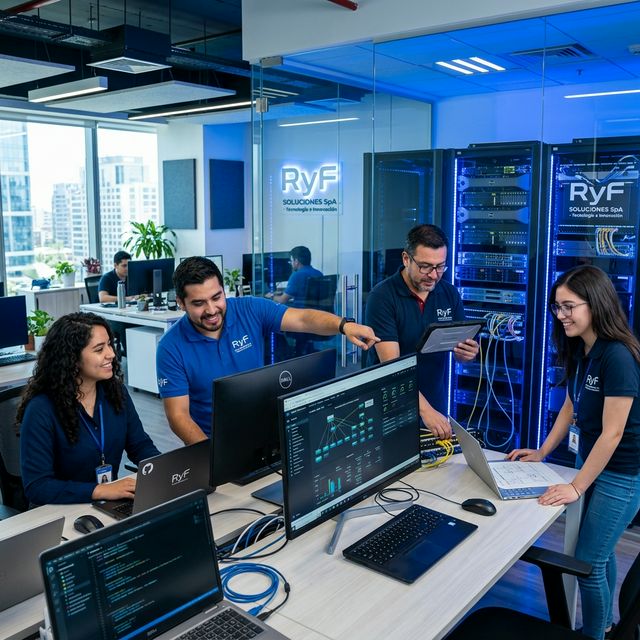 Equipo RyF Soluciones trabajando